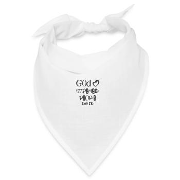 Christliches Design Gott liebt unvollkommene Menschen John - Bandana Dreieckstuch - Weiß - Vorne