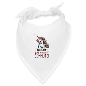 Funny Unicorn E-Scooter Commute Design - Bandana Dreieckstuch - Weiß - Vorne
