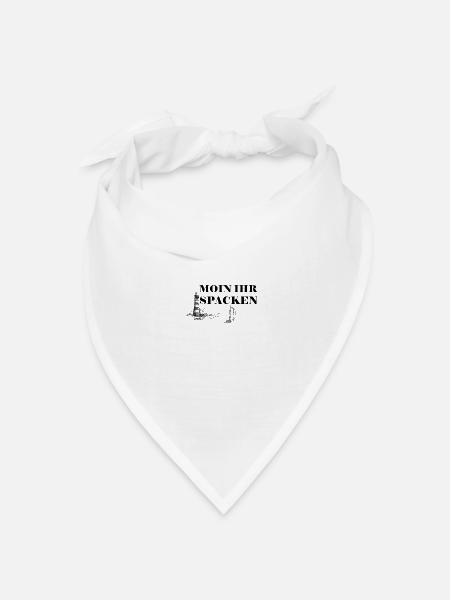 Moin Ihr Spacken Segeln Leuchtturm Geschenk - Bandana Dreieckstuch - Weiß