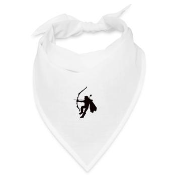 Waldläufer Silhouette, Rollenspieler Silhouette - Bandana Dreieckstuch - Weiß - Vorne