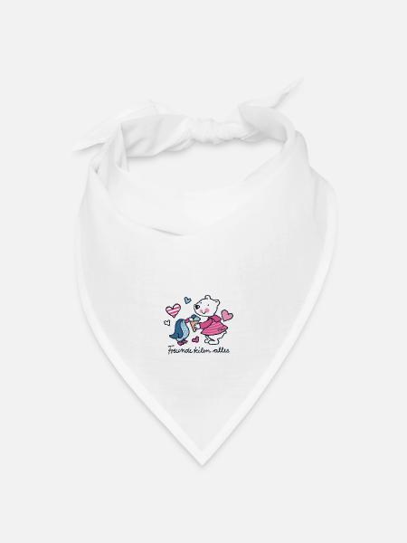 Freunde teilen alles - Bandana Dreieckstuch - Weiß