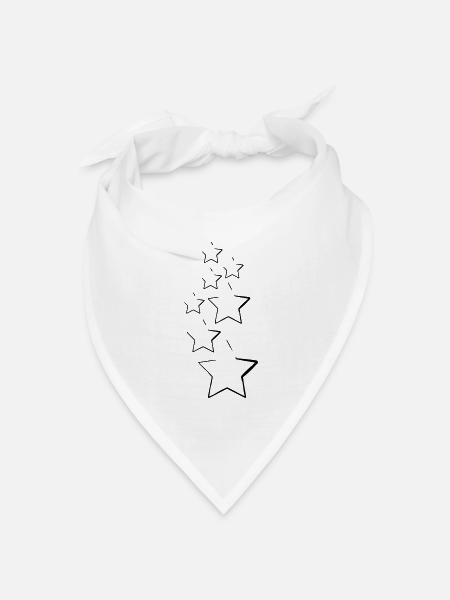 sterne - Bandana Dreieckstuch - Weiß