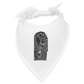 cockerSpaniel schwarz - M - Bandana Dreieckstuch - Weiß - Vorne