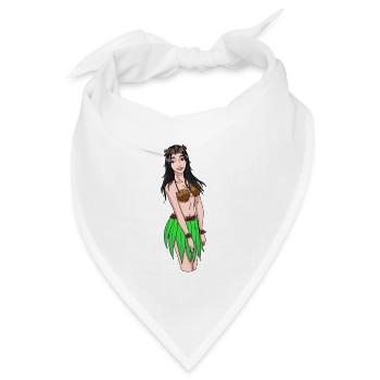 Hawaiian Mädchen Fantasy Erotic Urlaub Strand sex - Bandana Dreieckstuch - Weiß - Vorne