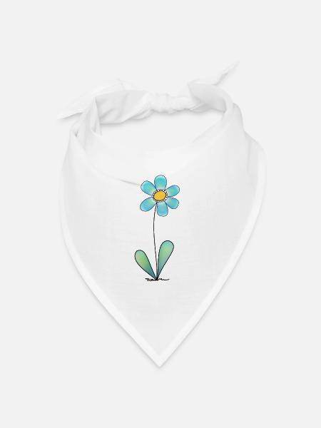 Blume - Bandana Dreieckstuch - Weiß