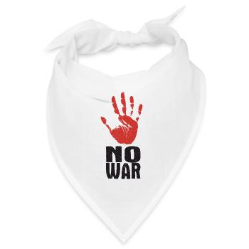 Kein Krieg - Stoppt den Krieg - Bandana Dreieckstuch - Weiß - Vorne