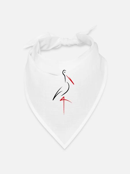 Storch - Bandana Dreieckstuch - Weiß
