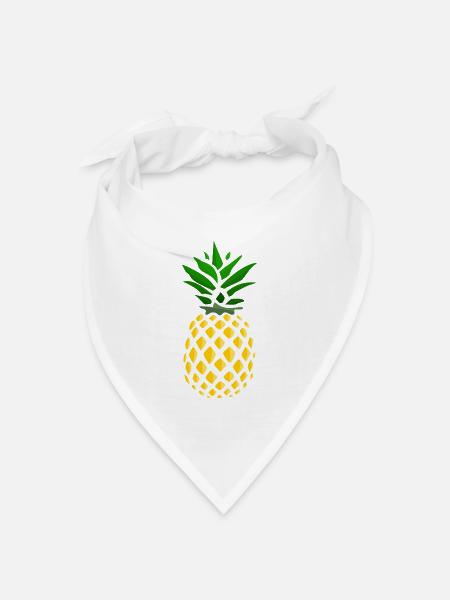 Ananas Tropenprint - Bandana Dreieckstuch - Weiß