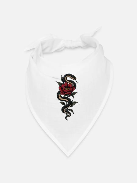 Serpent Bloom - Bandana Dreieckstuch - Weiß