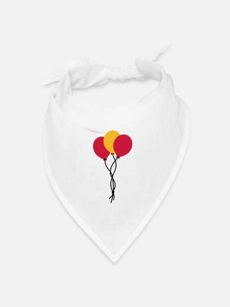 Drei Luftballons / three balloons / trois ballons - Bandana Dreieckstuch - Weiß