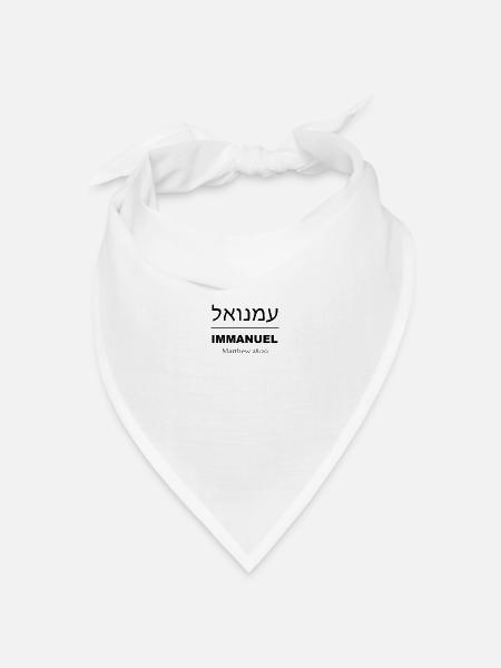 Christliches Design Immanuel Gott ist mit uns Matthäus - Bandana Dreieckstuch - Weiß