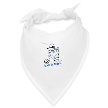 Musik und Pasta Spaghetti-Nudeln Italienisches - Bandana Dreieckstuch - Weiß - Vorne