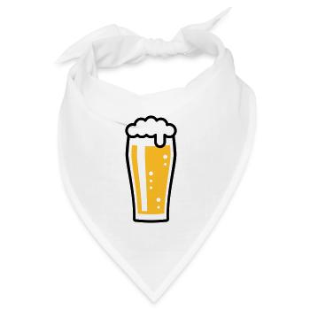 Bierglas (Bier / Willibecher / 2C) - Bandana Dreieckstuch - Weiß - Vorne