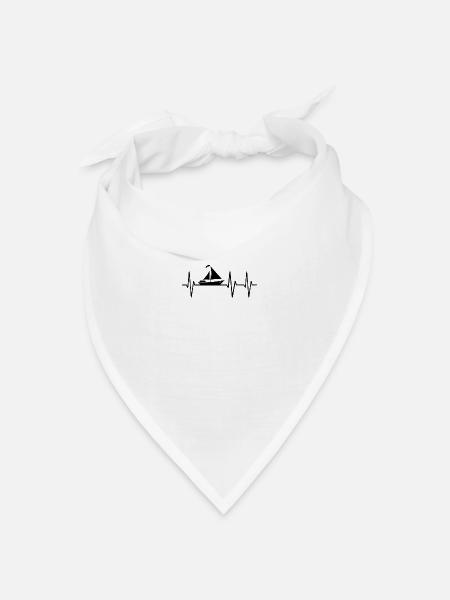 Segelboot Heartbeat Segelboot Segelboot - Bandana Dreieckstuch - Weiß