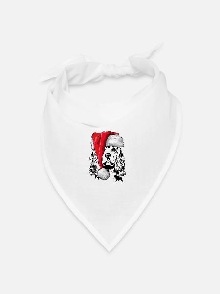 Santa American Cocker Spaniel Weihnachten Hunde - Bandana Dreieckstuch - Weiß