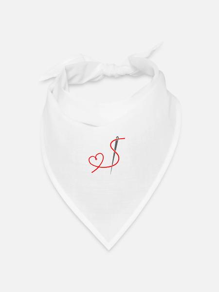 Ich liebe Nähen - Bandana Dreieckstuch - Weiß