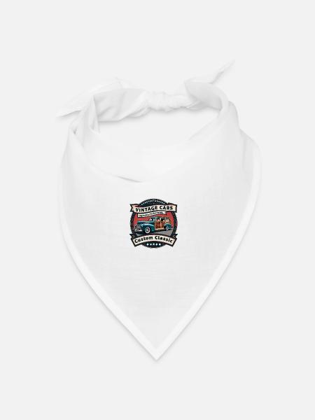 Vintage Cars - Legendäre Oldtimer - Bandana Dreieckstuch - Weiß