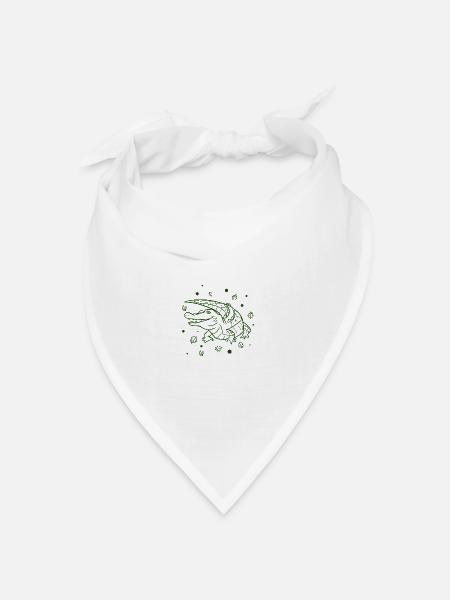 Krokodil - Bandana Dreieckstuch - Weiß