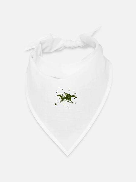 Marder - Hermelin - Wiesel - Bandana Dreieckstuch - Weiß