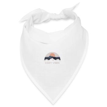 Herbst lustige Zitat Cosy Vibes blaugrün mutig - Bandana Dreieckstuch - Weiß - Vorne