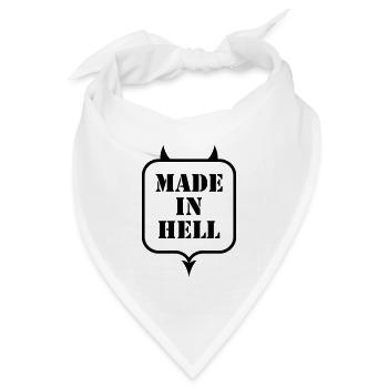 MADE IN HELL - Bandana Dreieckstuch - Weiß - Vorne