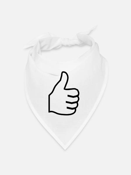Daumen hoch - Bandana Dreieckstuch - Weiß