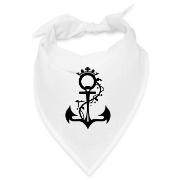 Der stilisierte Anker - Glaube Liebe Hoffnung - Bandana Dreieckstuch - Weiß - Vorne