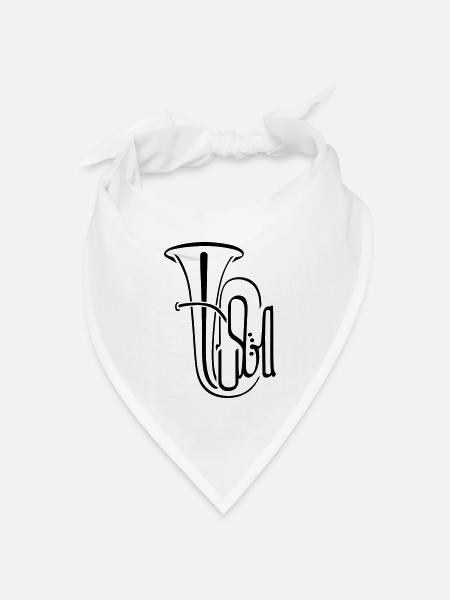 Tuba, Instrument - Bandana Dreieckstuch - Weiß