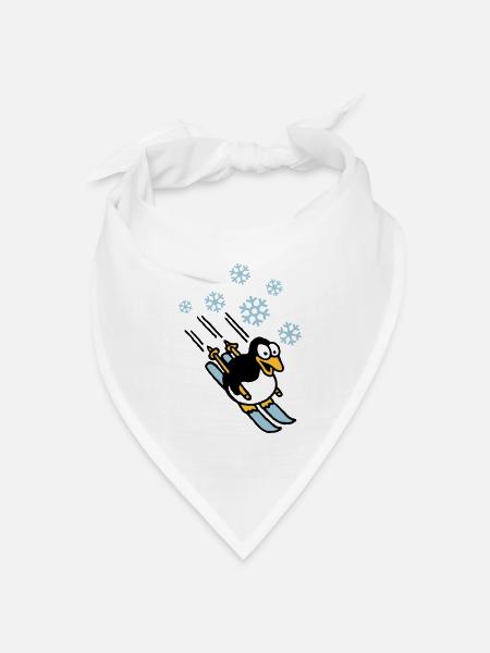 pinguin_ski_022011_h_3c - Bandana Dreieckstuch - Weiß