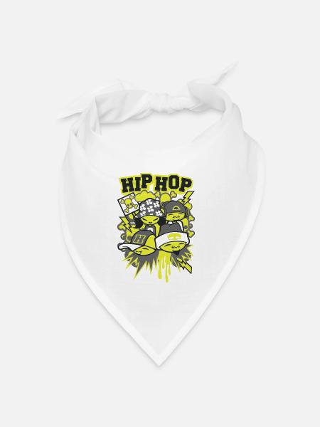 Hip Hop Köpfe - Bandana Dreieckstuch - Weiß