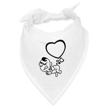 Engel Herzen pupsen 1c - Bandana Dreieckstuch - Weiß - Vorne