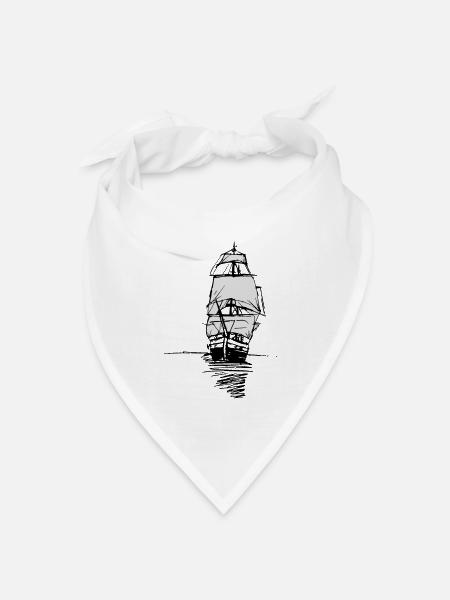Ein altes Schiff - Bandana Dreieckstuch - Weiß