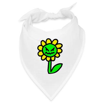 böse Blume - 3 - Bandana Dreieckstuch - Weiß - Vorne
