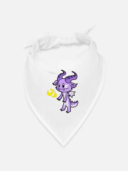 Feuer speienden Drachen - Bandana Dreieckstuch - Weiß