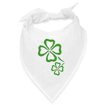 kleeblatt glueck shamrock luck four leaf clover23 - Bandana Dreieckstuch - Weiß - Vorne