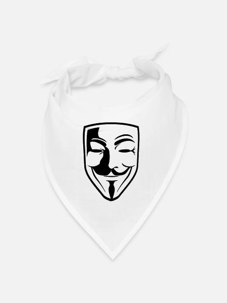 Anonymous Mask Guy Fawks - Bandana Dreieckstuch - Weiß