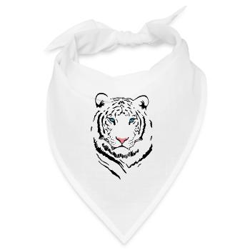 White Tiger # 2 - Bandana Dreieckstuch - Weiß - Vorne