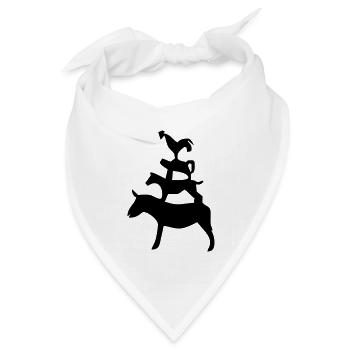 Bremer Stadtmusikanten / Bremen town musicians - Bandana Dreieckstuch - Weiß - Vorne