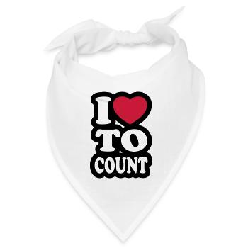 I love to count - Ich liebe es zu zählen - Bandana Dreieckstuch - Weiß - Vorne