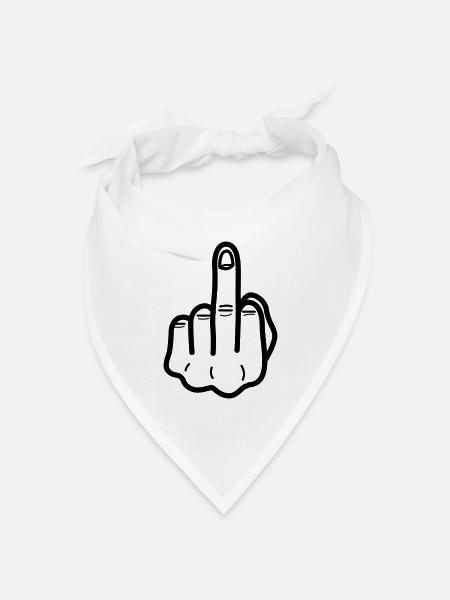 middlefinger Mittelfinger - Bandana Dreieckstuch - Weiß