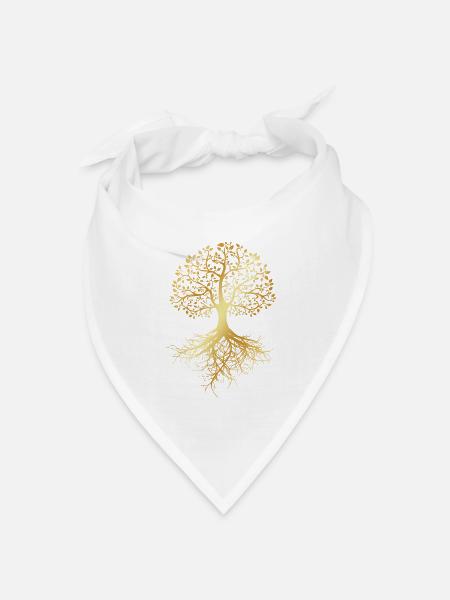 Baum des Lebens - Bandana Dreieckstuch - Weiß