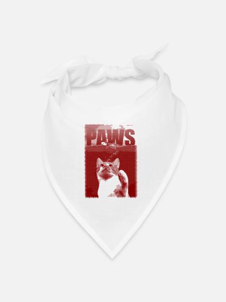 PAWS - Katze - Maus - JAWS - Bandana Dreieckstuch - Weiß