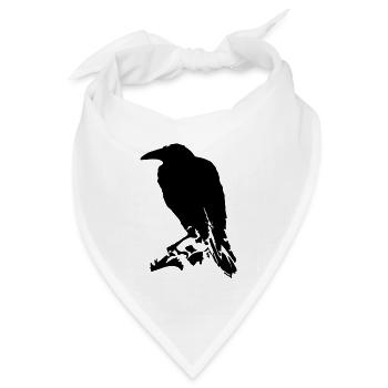 Rabe / Raven (1c) - Bandana Dreieckstuch - Weiß - Vorne