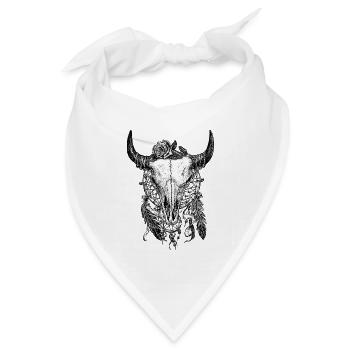 Skull Tattoo - Bandana Dreieckstuch - Weiß - Vorne