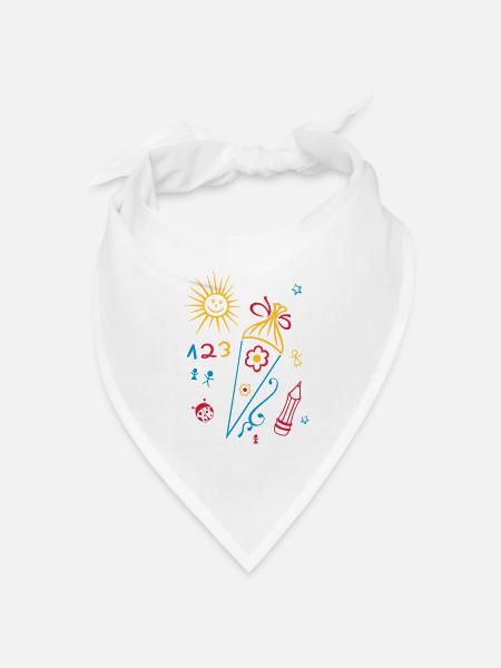 Schule, Schulanfang, Kinder, back to school - Bandana Dreieckstuch - Weiß