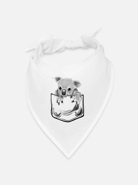 Baby koala in pocket - Bandana Dreieckstuch - Weiß