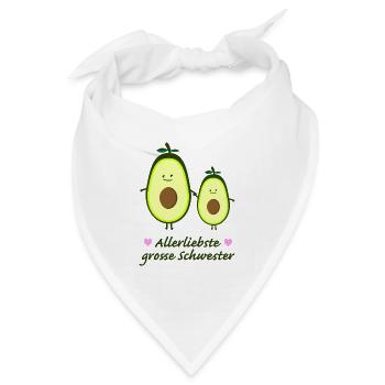 Allerliebste große Schwester - Bandana Dreieckstuch - Weiß - Vorne