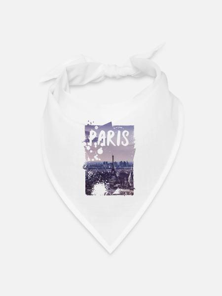 Paris - Bandana Dreieckstuch - Weiß