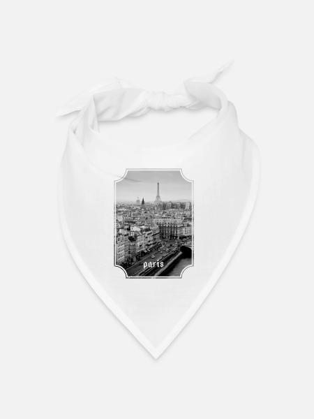Paris - Bandana Dreieckstuch - Weiß