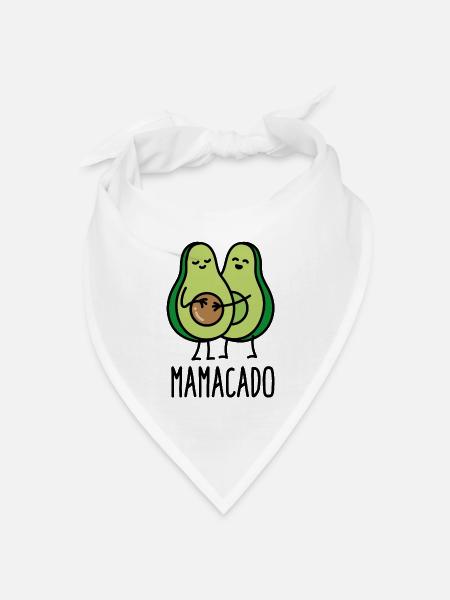 Mamacado schwanger Mutter Avocado Schwangerschaft - Bandana Dreieckstuch - Weiß